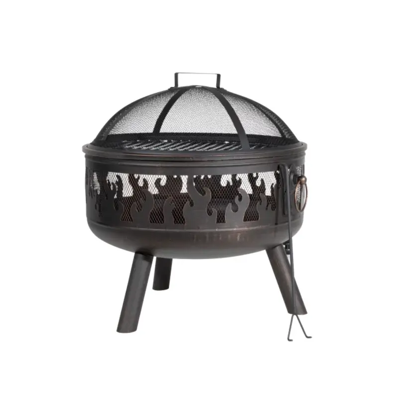 Sealey Dellonda Deluxe Firepit Fireplace Outdoor Patio Heater, Cooking Grill & Poker