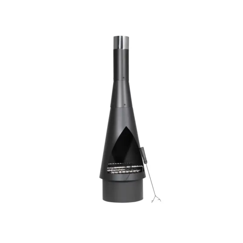 Sealey Dellonda Outdoor Chiminea, Fireplace, Fire Pit, Heater, Durable, Black Steel