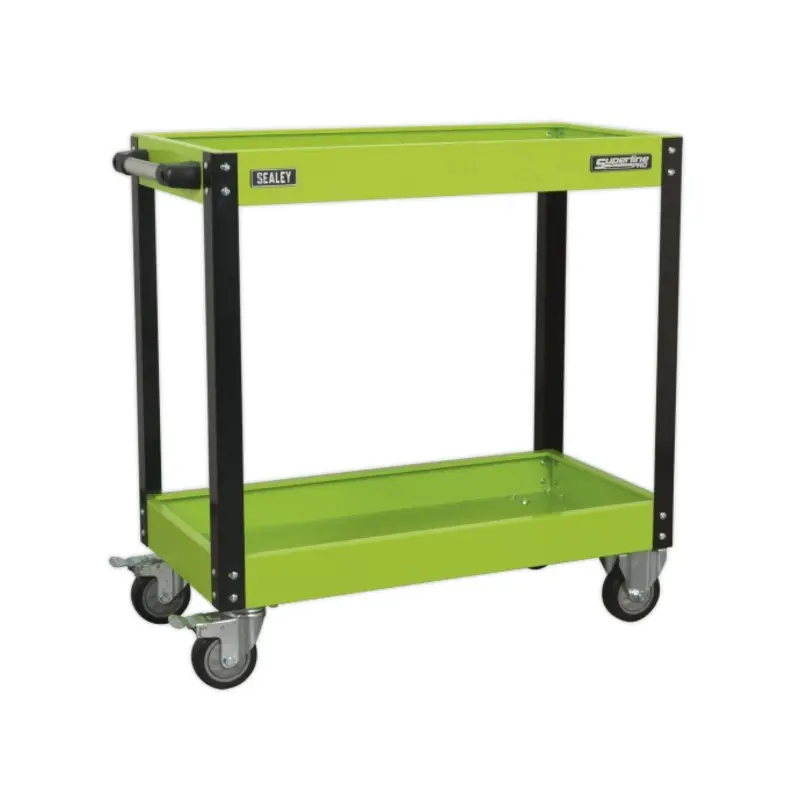 Sealey Workshop Trolley 2-Level Heavy-Duty - Hi-Vis Green
