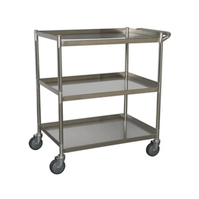 Sealey Workshop Trolley 3-Level Stainless Steel