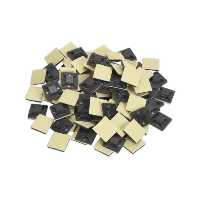 Sealey Self-Adhesive Cable Tie Mount 20 x 20mm Black Pack of 100