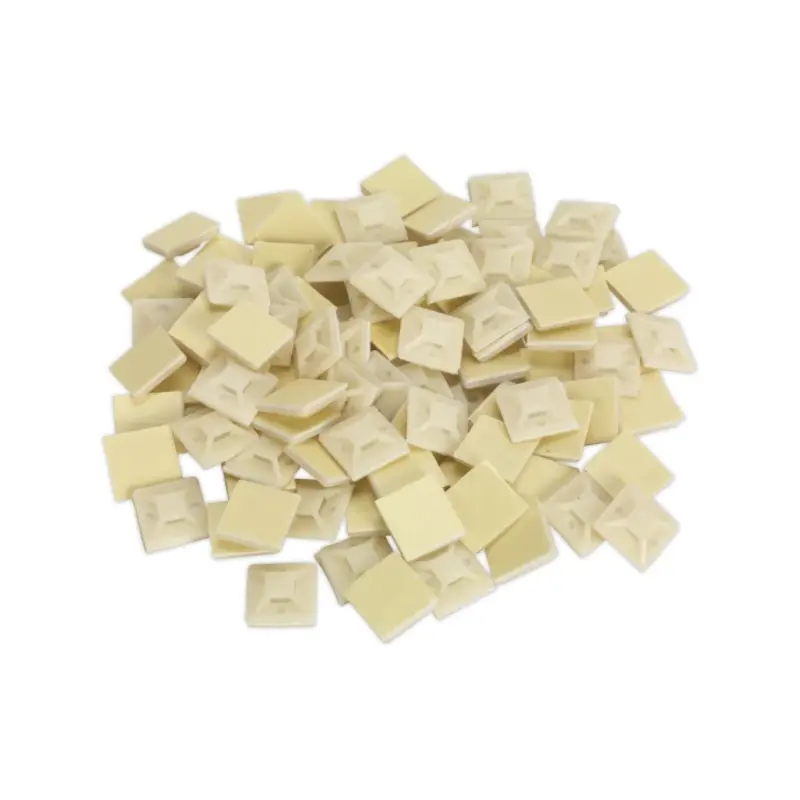 Sealey Self-Adhesive Cable Tie Mount 20 x 20mm White Pack of 100