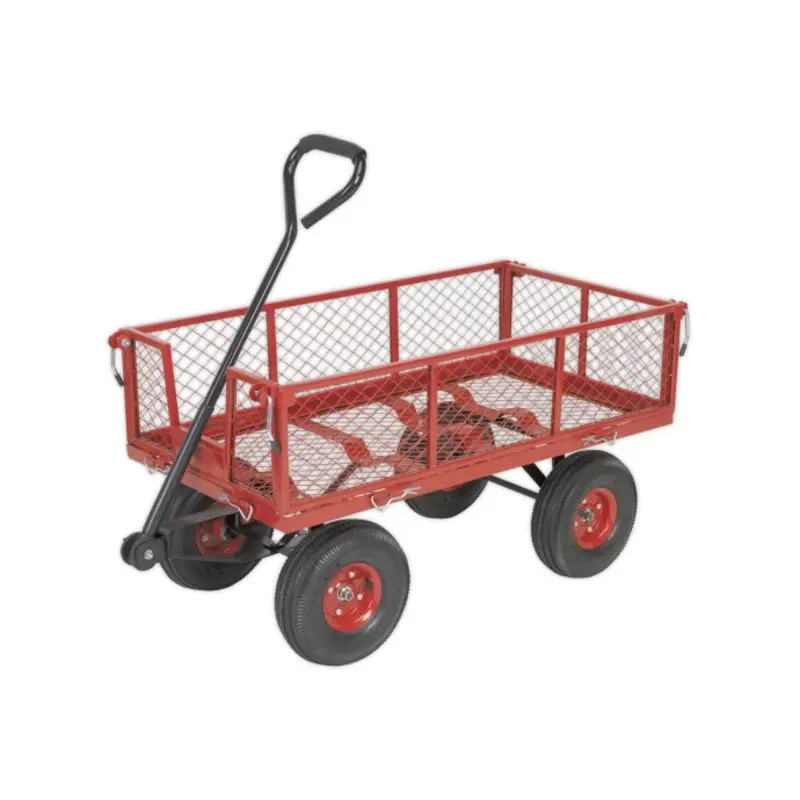 Sealey Platform Truck with Removable Sides Pneumatic Tyres 200kg Capacity