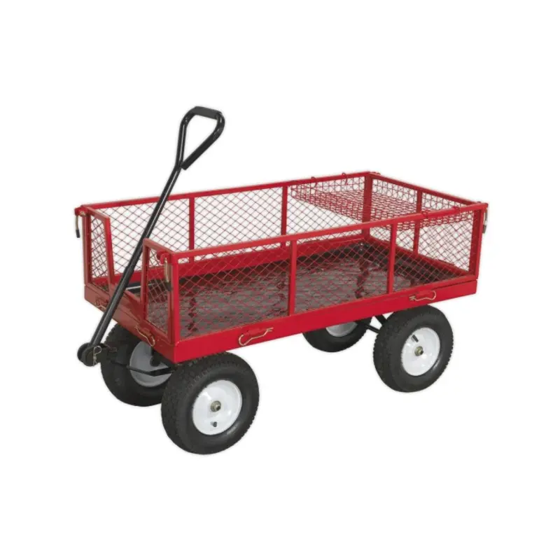 Sealey Platform Truck with Sides Pneumatic Tyres 450kg Capacity