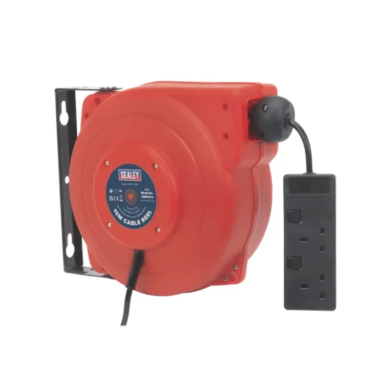 Sealey Cable Reel System Retractable 10m 2 x 230V Socket