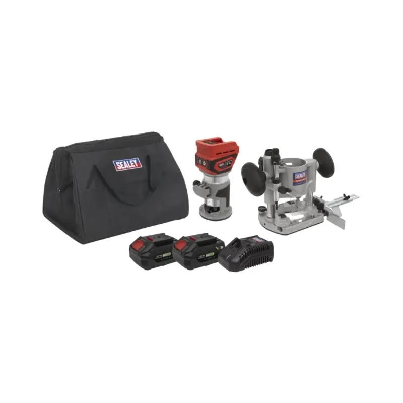 Sealey 20V SV20 Series Cordless Trimming Router Kit - 2 Batteries