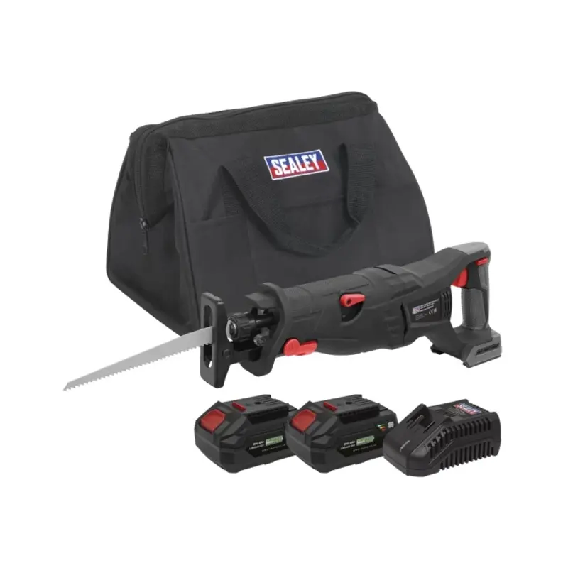 Sealey Brushless Reciprocating Saw 20V 4Ah SV20 Series Kit - 2 Batteries