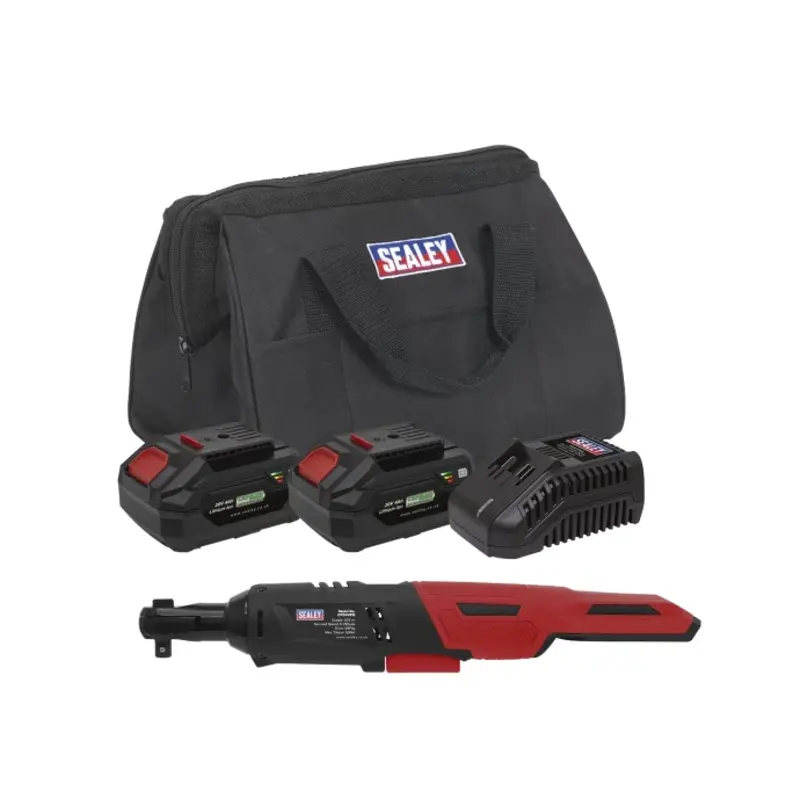 Sealey Cordless Ratchet Wrench 3/8"Sq Drive Kit 20V 4Ah SV20 Series - 2 Batteries