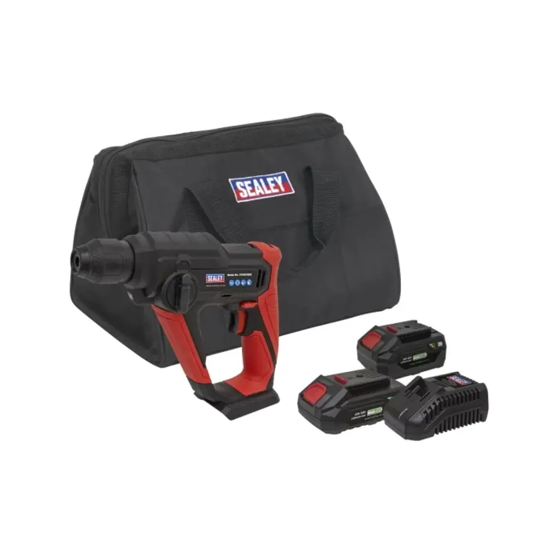 Sealey Cordless Rotary Hammer Drill Kit 20V SV20 Series SDS Plus - 2 Batteries
