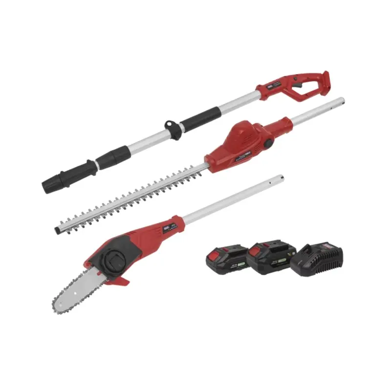 Sealey Telescopic Cordless Hedge Trimmer & Chainsaw Kit 20V SV20 Series - 2 Batteries