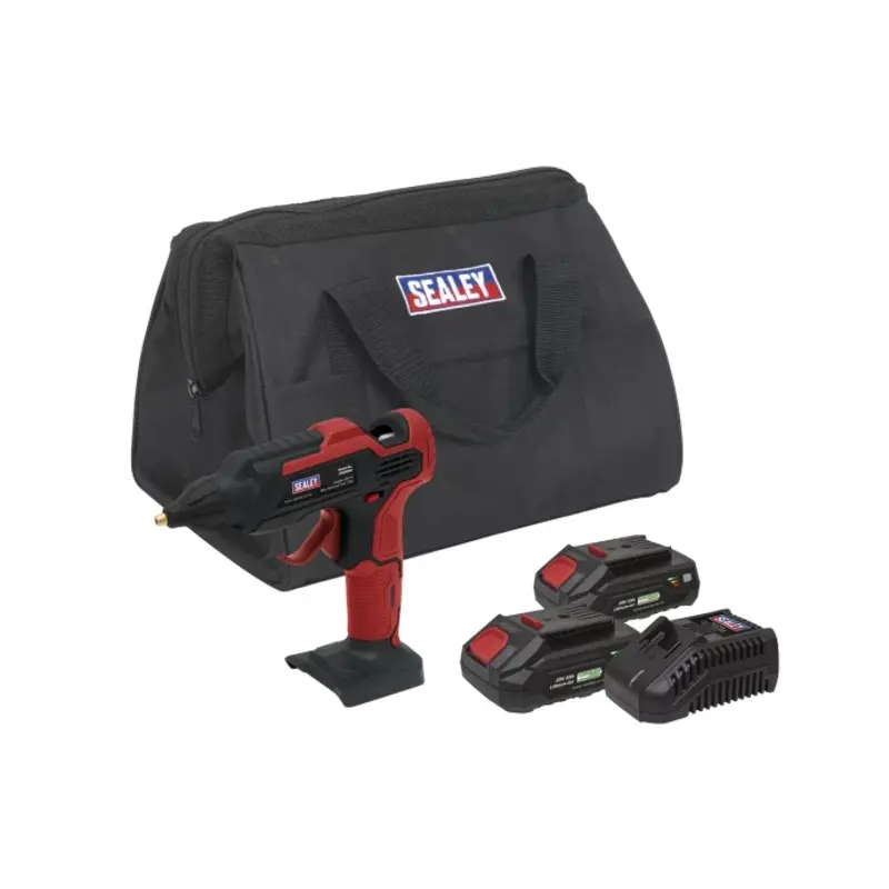 Sealey Cordless Glue Gun Kit 20V 2Ah SV20 Series - 2 Batteries