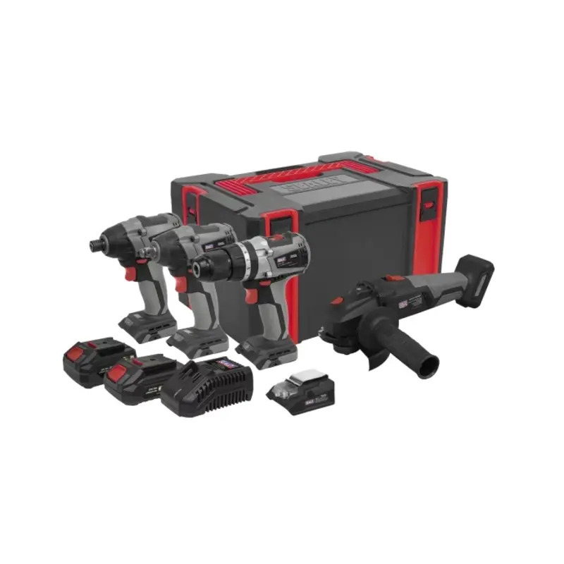 Sealey 4 x 20V SV20 Series Brushless Tool Combo - 2 Batteries