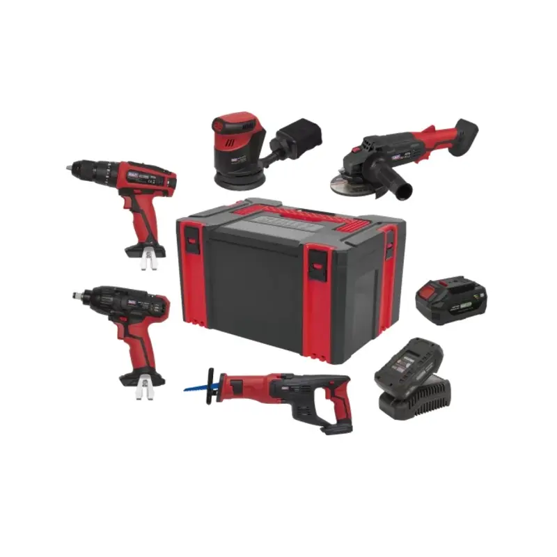 Sealey 5 x 20V SV20 Series Cordless Tool Combo - 2 Batteries