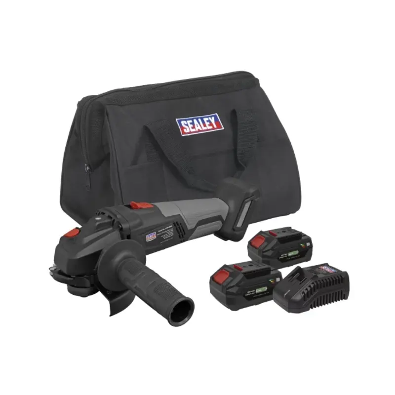 Sealey Brushless Angle Grinder Kit 20V 4Ah SV20 Series - 2 Batteries