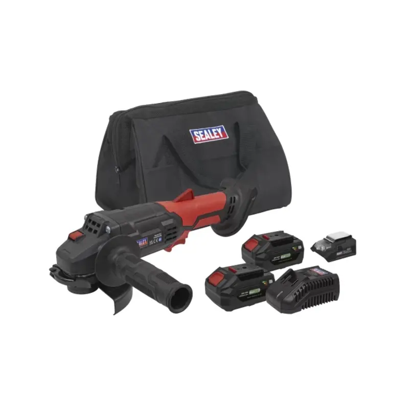 Sealey Cordless Angle Grinder Kit 115mm 20V 4Ah SV20 Series - 2 Batteries
