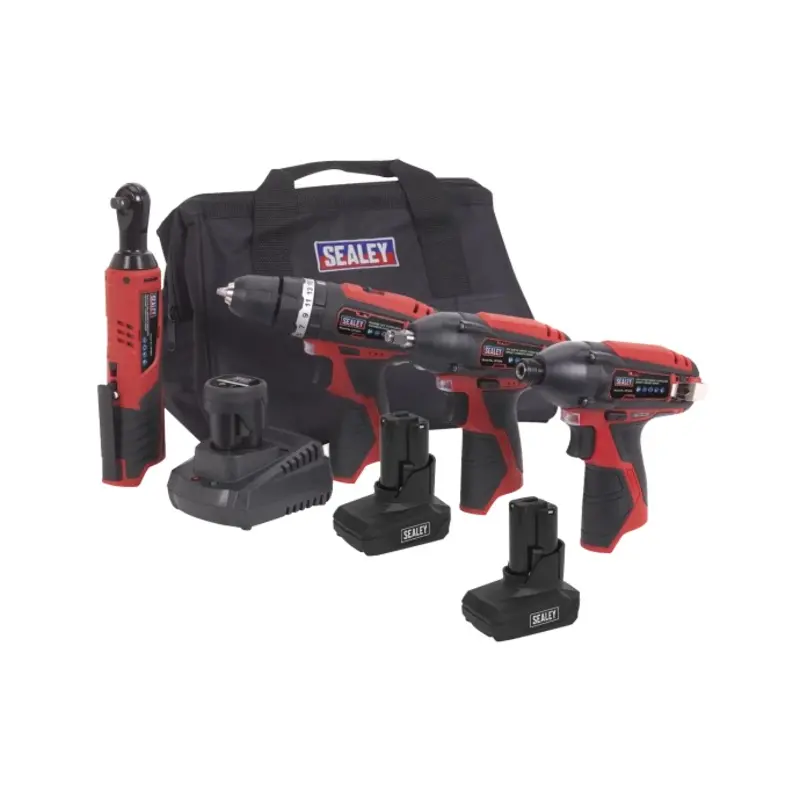 Sealey SV12 Series 4 x 12V Cordless Power Tool Combo Kit