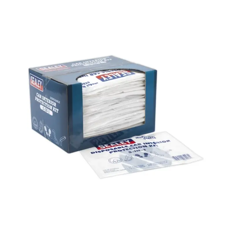 Sealey 5-in-1 Disposable Car Interior Protection Kit - Display Box of 50