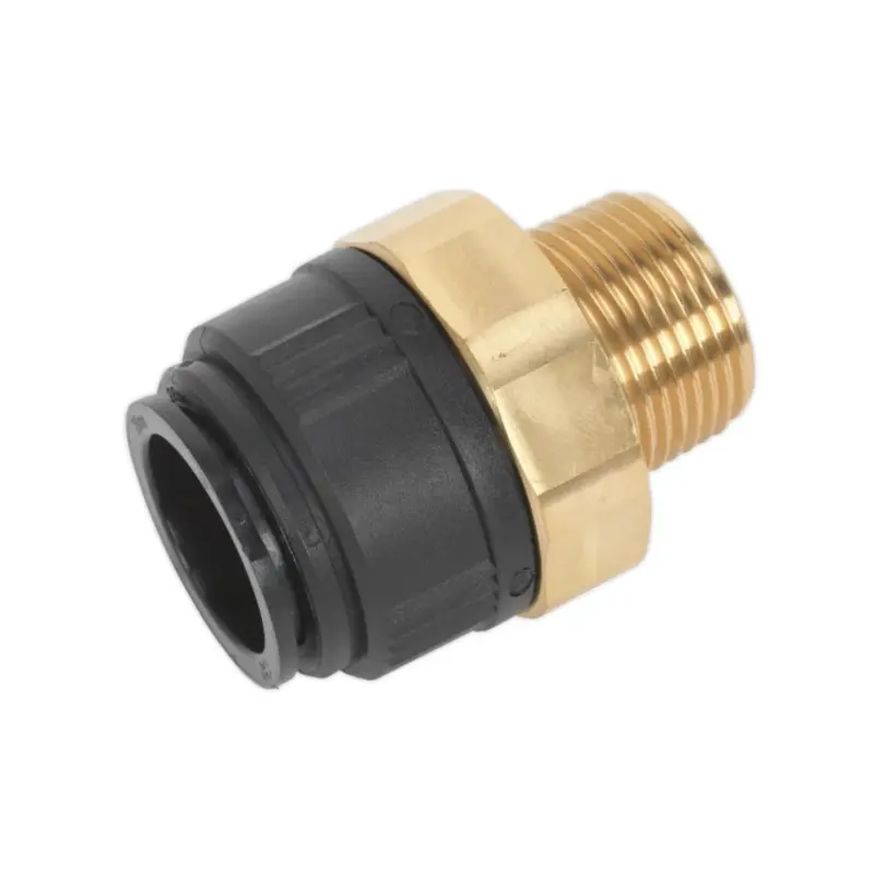 Sealey Straight Adaptor 28mm x 1"BSPT Brass (John Guest Speedfit - MM012808N)