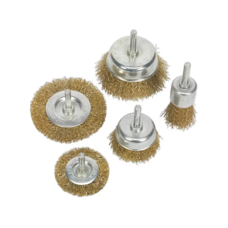 Sealey Crimped Wire Brush Set 5pc Brassed