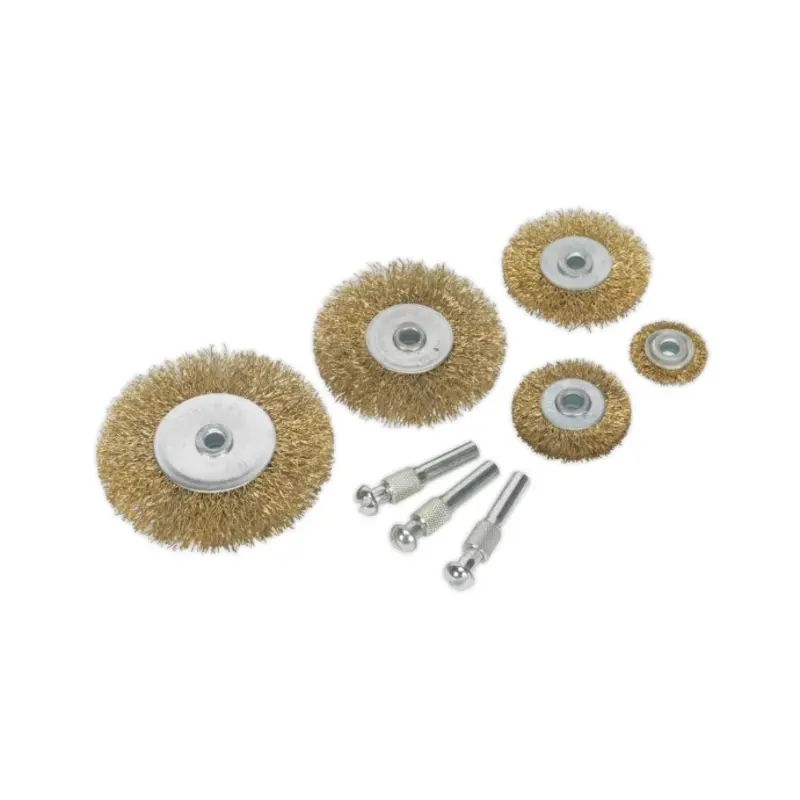Sealey Crimped Wire Brush Set 8pc Brassed