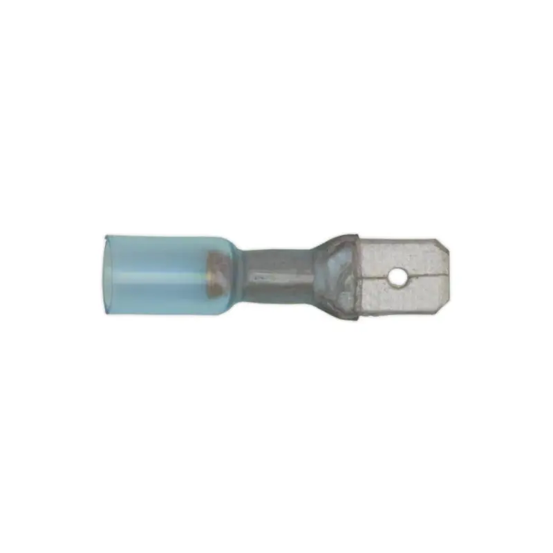 Sealey Heat Shrink Push-On Terminal 6.3mm Male Blue Pack of 25