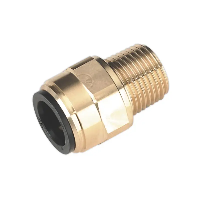 Sealey Straight Adaptor 15mm x 1/2"BSPT Brass (John Guest Speedfit - MM011504N)