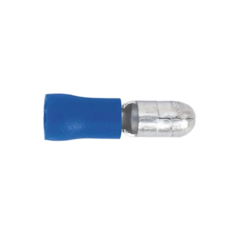 Sealey Bullet Terminal 5mm Male Blue Pack of 100