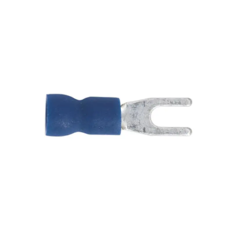 Sealey Easy-Entry Fork Terminal 3.7mm (4BA) Blue Pack of 100