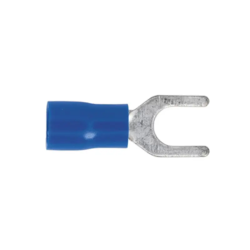 Sealey Easy-Entry Fork Terminal 5.3mm (2BA) Blue Pack of 100