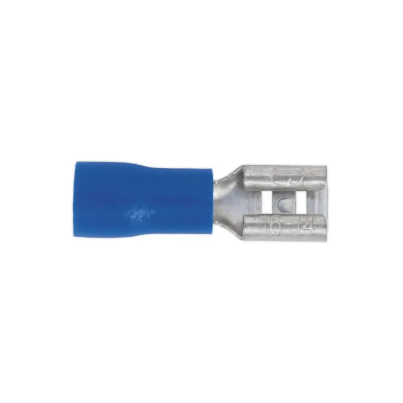 Sealey Push-On Terminal 4.8mm Female Blue Pack of 100