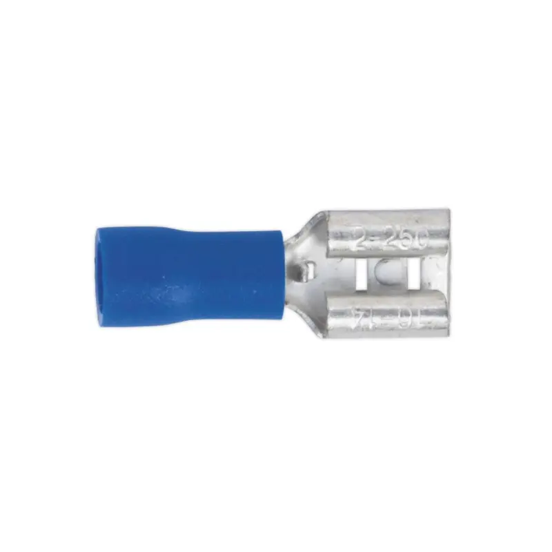Sealey Push-On Terminal 6.3mm Female Blue Pack of 100