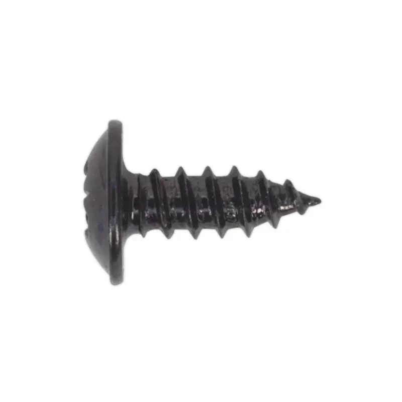 Sealey Self-Tapping Screw 3.5 x 10mm Flanged Head Black Pozi Pack of 100