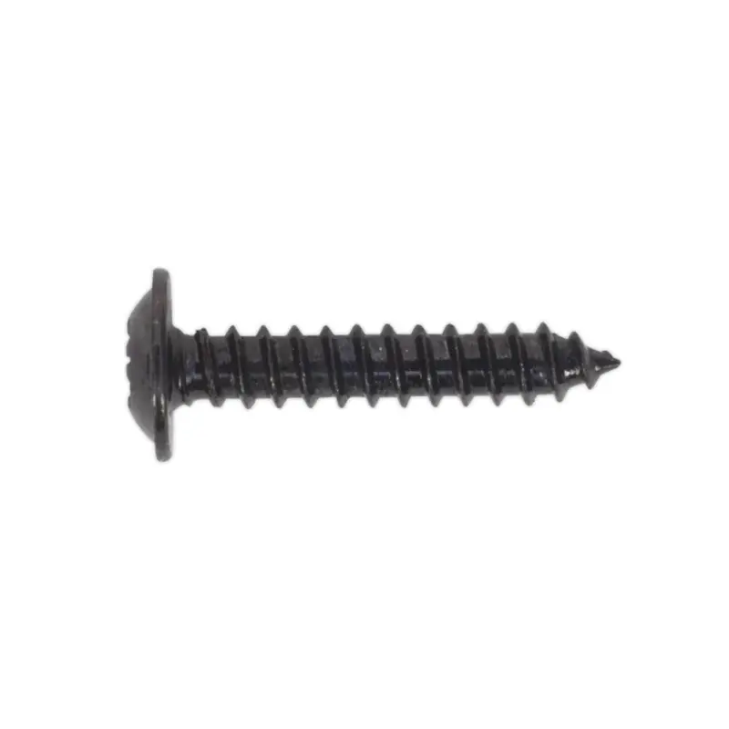 Sealey Self-Tapping Screw 3.5 x 19mm Flanged Head Black Pozi Pack of 100