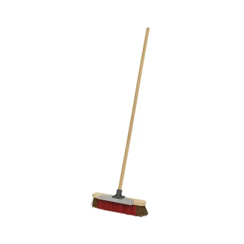 Sealey Heavy-Duty Stiff/Hard Bristle Broom with Scraper 16"(405mm)