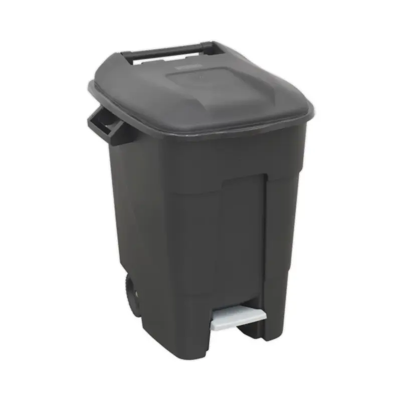 Sealey Refuse/Wheelie Bin with Foot Pedal 100L - Black