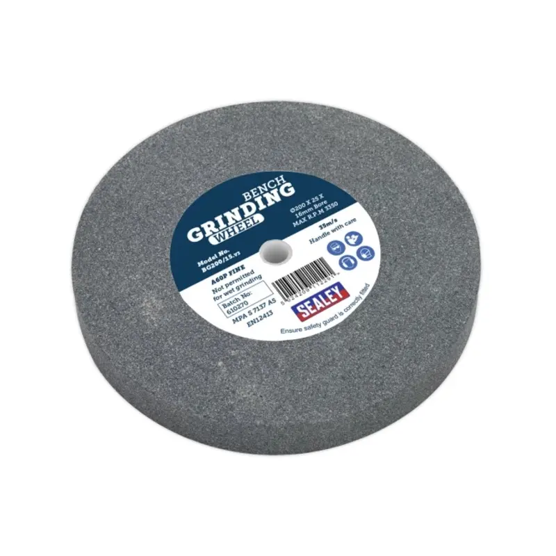 Sealey Grinding Stone 200 x 25mm 16mm Bore A60P Fine