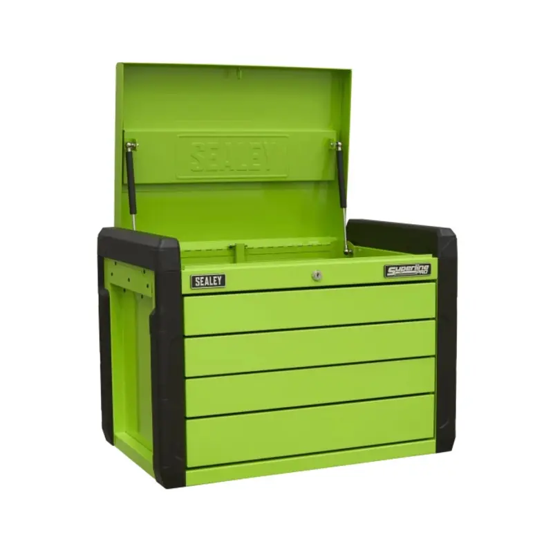 Sealey 4 Drawer Push-to-Open Topchest with Ball-Bearing Slides - Green