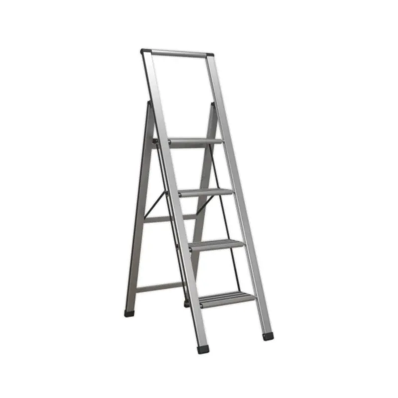 Sealey Aluminium Professional Folding Step Ladder 4-Step 150kg Capacity