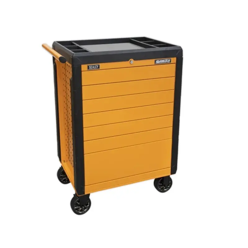 Sealey Rollcab 7 Drawer Push-To-Open - Orange