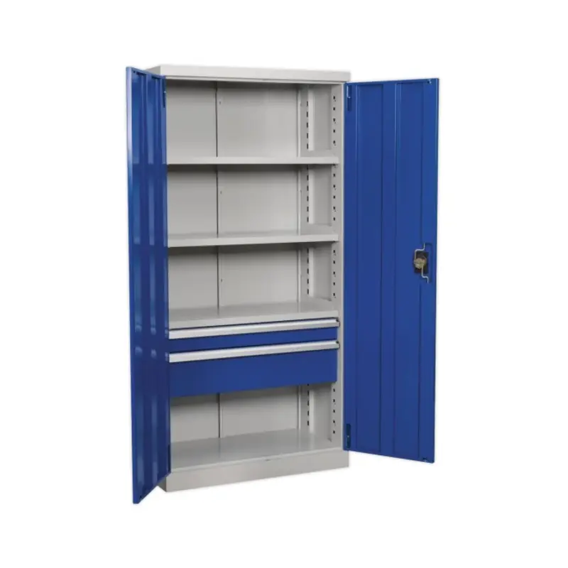 Sealey Industrial Cabinet 2 Drawer 3 Shelf 1800mm