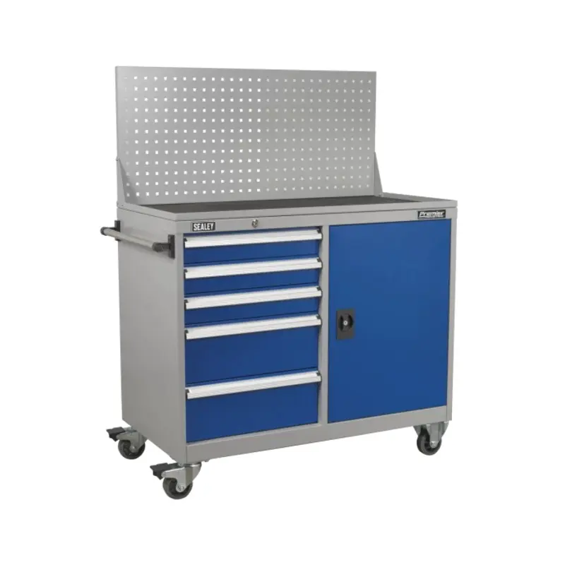Sealey Industrial Mobile Workstation 5 Drawer & 1 Shelf Locker