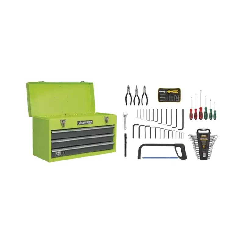 Sealey 3 Drawer Portable Tool Chest with Ball-Bearing Slides & 93pc Tool Kit