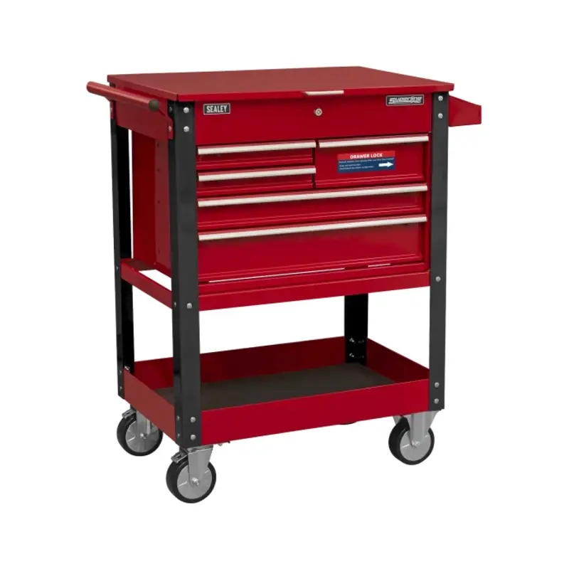 Sealey Heavy-Duty Mobile Tool & Parts Trolley with 5 Drawers & Lockable Top