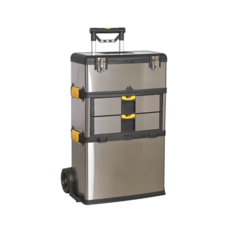 Sealey Mobile Stainless Steel/Composite Toolbox - 3 Compartment