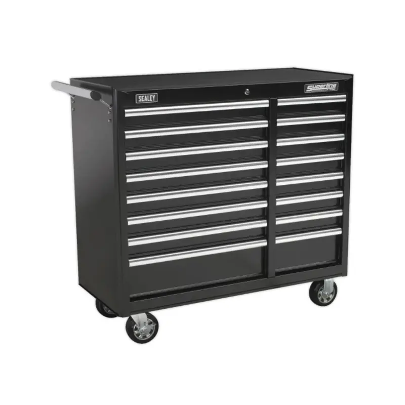 Sealey Rollcab 16 Drawer with Ball-Bearing Slides Heavy-Duty - Black
