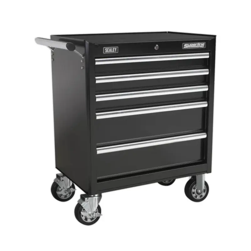 Sealey Rollcab 5 Drawer with Ball-Bearing Slides - Black