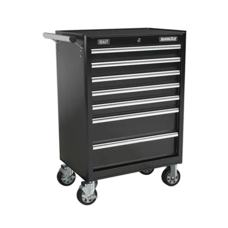 Sealey Rollcab 7 Drawer with Ball-Bearing Slides - Black
