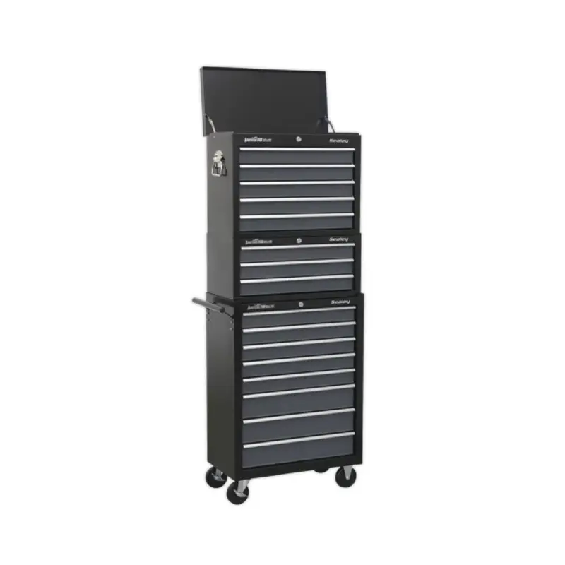 Sealey Tool Chest Combination 16 Drawer with Ball-Bearing Slides - Black/Grey