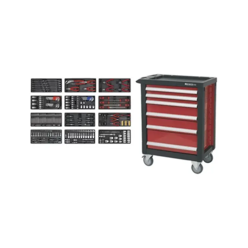 Sealey Rollcab 6 Drawer with Ball-Bearing Slides & 298pc Tool Kit