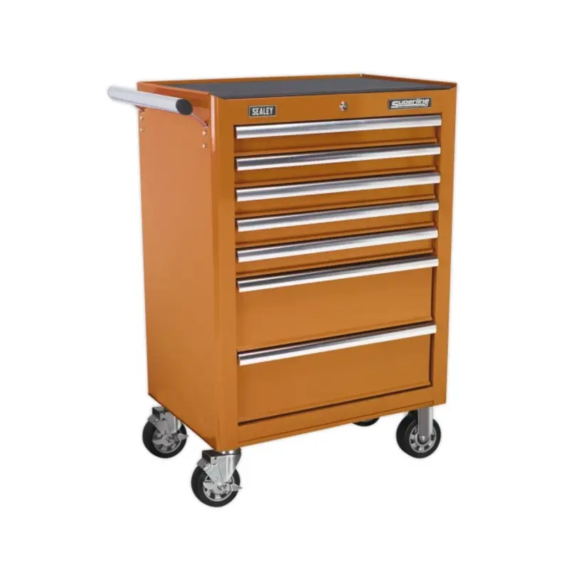 Sealey Rollcab 7 Drawer with Ball-Bearing Slides - Orange